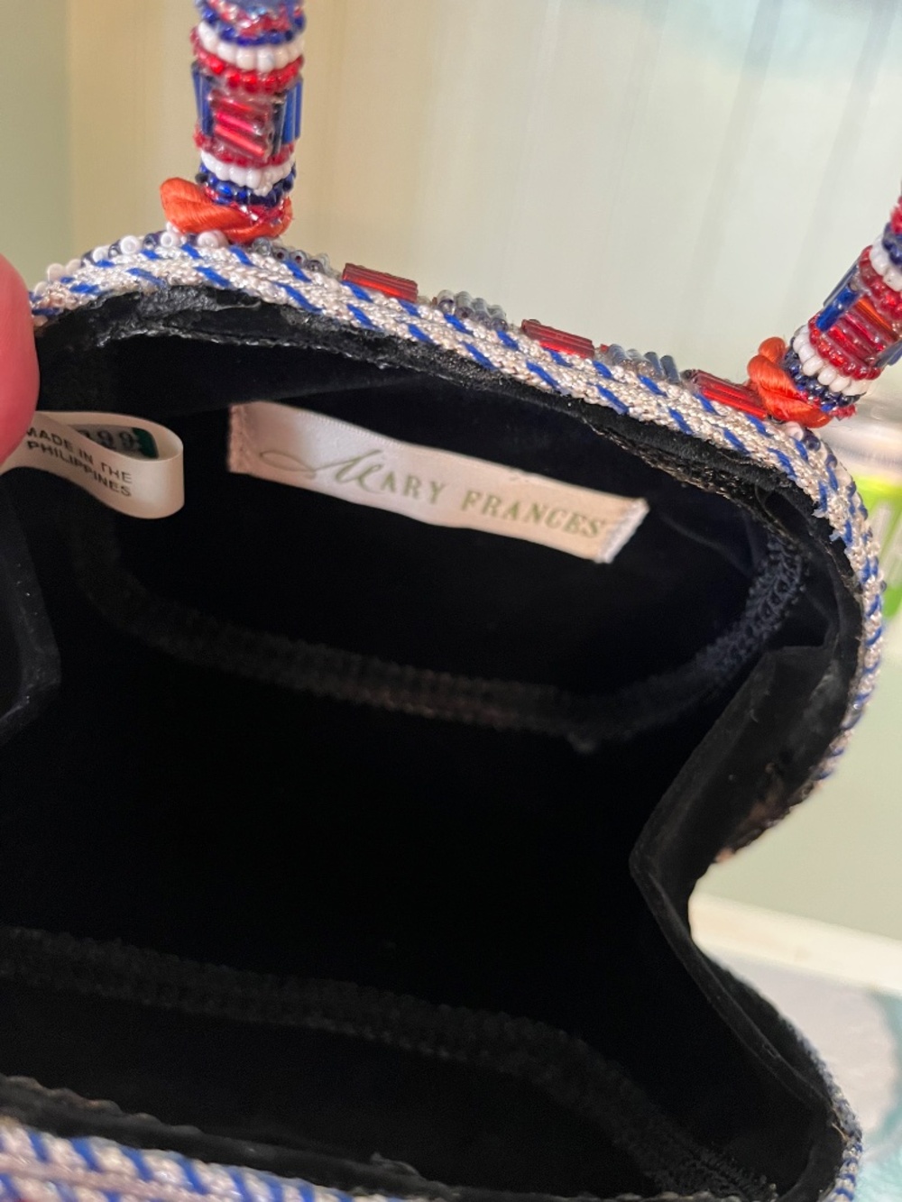 Mary Frances red,white and blue beaded handbag - Picture 8 of 8